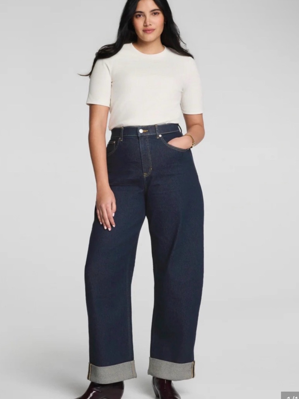 Spanx Cuffed Barrel Jeans - Long Length